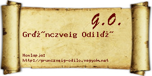 Grünczveig Odiló névjegykártya